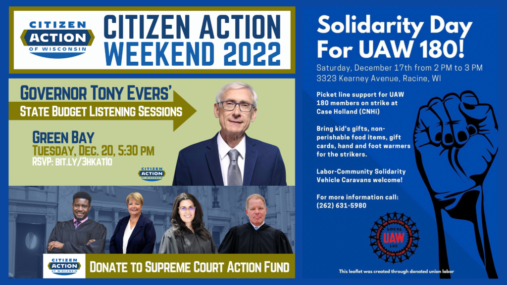 Citizen Action Weekend; Friday, December 16th